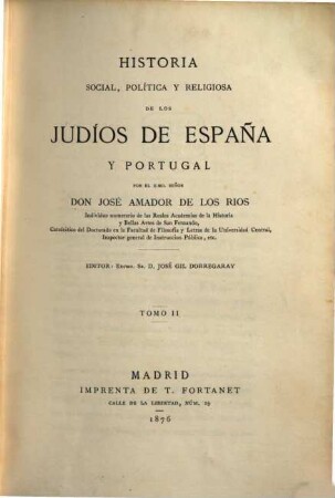 Historia social, política y religiosa de los Judíos de España y Portugal, II