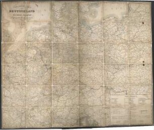 Post- & Reise-Karte von Deutschland und den Nachbar-Staaten : bis Kopenhagen, Dover, Paris, Lyon, Turin, Ferrara, Ofen, Debrecin, Lublin, Grodno, Tauroggen