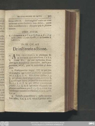 Tit. III. (IV. 25.) De institoria actione.