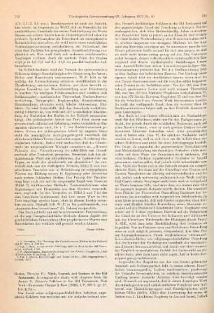 743-745 [Rezension] Gaster, Theodor H., Myth, legend, and custom in the Old Testament