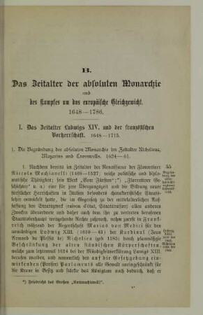 B. Das Zeitalter der absoluten Monarchie und des Kampfes um das europäische Gleichgewicht, 1648-1786