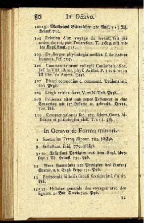 In Octavo et Forma minori.