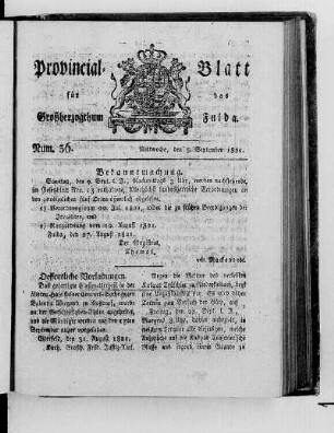 Num. 36, Ausgabe vom 5. September 1821