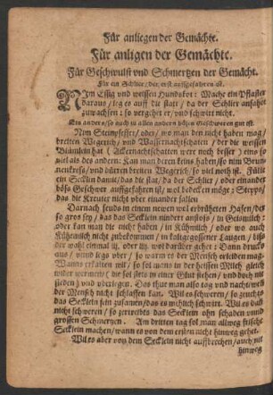 Für anligen der Gemächte.