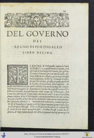 X. Del Governo Dell Regno Di Portogallo.