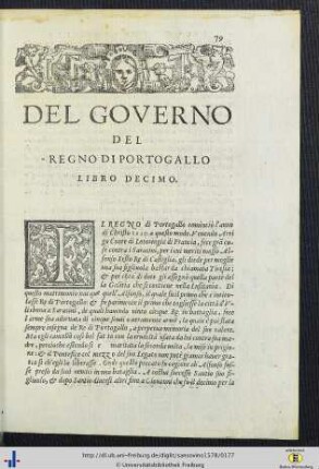 X. Del Governo Dell Regno Di Portogallo.
