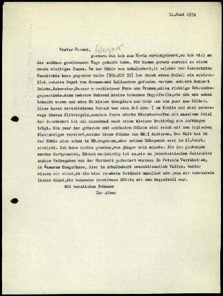 G. Karo an M. Wegner