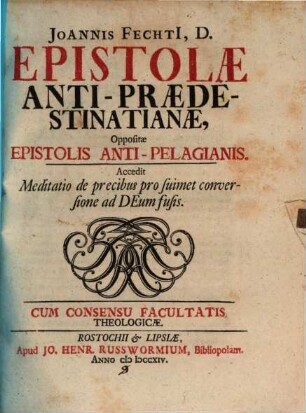 Epistolae anti-praedestinatianae oppositae epistolis anti-Pelagianis