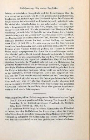 425-427 [Rezension] Nell-Breuning, Oswald von, Die soziale Enzyklika