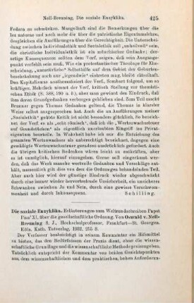 425-427 [Rezension] Nell-Breuning, Oswald von, Die soziale Enzyklika