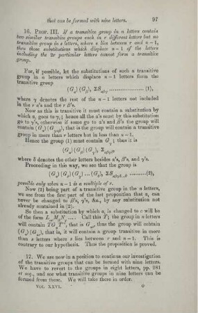 On groups of substitutions that can be formed with nine letters. [Fortsetzung].