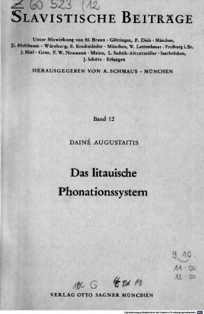 Das litauische Phonationssystem
