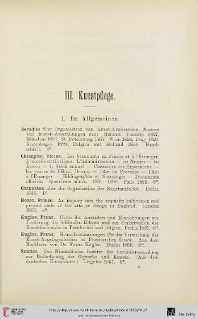 III. Kunstpflege