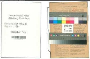Entnazifizierung Fritz Spiecker , geb. 04.11.1905 (Techniker)