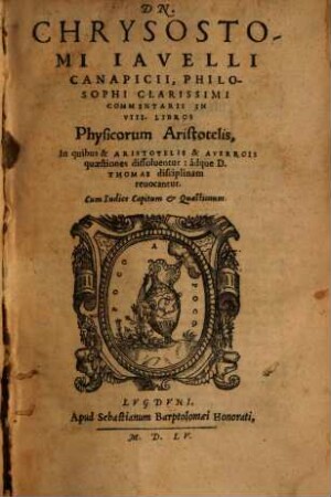 Commentarii in octo libros Physicorum Aristotelis