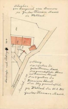 Errichtung eines Pumpbrunnens beim Maurer Gustav Thomann in Wallbach