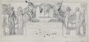 Logo-Entwurf für Paul Stotz' Kunstgewerbliche Werkstätten GmbH Stuttgart : Logo-Entwurf für Paul Stotz' Kunstgewerbliche Werkstätten GmbH Stuttgart. Bleistiftzeichnung auf Pappe; 13,9 x 29,1 cm (1904; M. Molitor). Dresden: SLUB Mscr.Dresd.App.2000,561