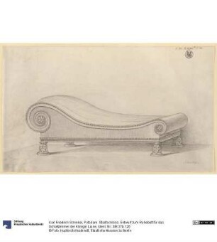 Potsdam. Stadtschloss. Entwurf zum Ruhebett für das Schlafzimmer der Königin Luise