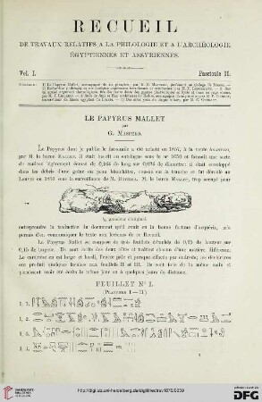 1: Le papyrus Mallet