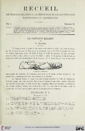 1: Le papyrus Mallet