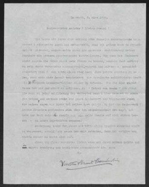 Brief von Houston Stewart Chamberlain an Gerhart Hauptmann