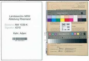Entnazifizierung Adam Kahr , geb. 29.01.1888 (Ingenieur)