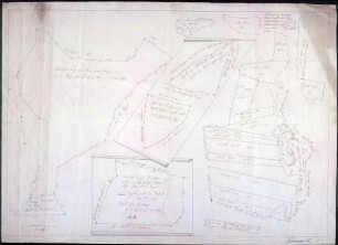 Grenzvergleich zwischen Stift Buchau und Friedberg-Scheer bei Kanzach und Betzenweiler Maßstab ca. 1 : 1700 handgez.