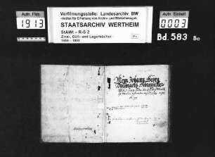 Hebregister über das Amt Scharfeneck