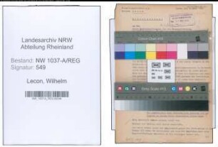 Entnazifizierung Wilhelm Lecon , geb. 02.10.1882 (Verw.Direktor)