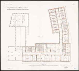 Eisenhüttenmännisches und metallurgisches Institut der Technischen Hochschule, Aachen: Grundriss 1. Obergeschoss 1:100