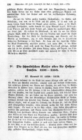 IV. Die schwäbischen Kaiser oder die Hohenstaufen. 1138 - 1254