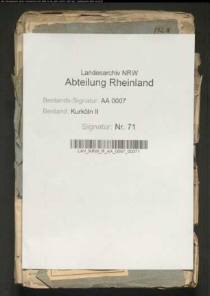Verkauf des Nachlasses des Erzbischofs Josef Clemens und Bezahlung der nachgelassenen Schulden