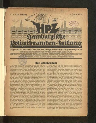 Nr. 1 / 20.Jahrgang 1. Januar 1930