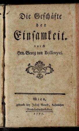 Die Geschäfte der Einsamkeit