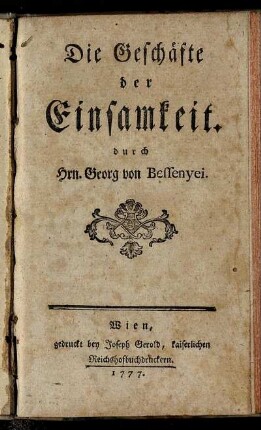 Die Geschäfte der Einsamkeit