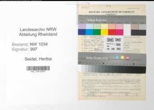 Entnazifizierung Hertha Seidel , geb. 29.04.1900 ()
