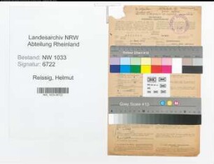 Entnazifizierung Helmut Reissig , geb. 02.03.1913 (Polizeimeister)