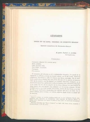 Azahares : Idilio en un acto