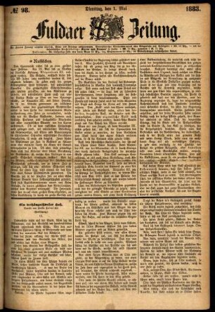 Ausgabe vom Dienstag, den 01. Mai 1883.
