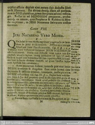 Caput VIII. De Jesu Nazareno Vero Messia