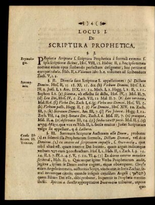 Locus I. De Scriptura Prophetica