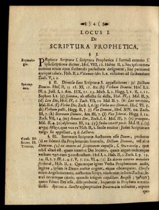 Locus I. De Scriptura Prophetica