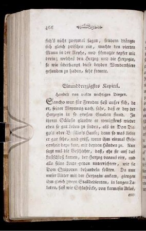 Einunddreyzigstes Kapitel. Handelt von vielen wichtigen Dingen.