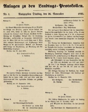 1895: Verhandlungen des Landtags der Fürstentümer Waldeck und Pyrmont / Staat Waldeck Landtag. - Mengeringhausen