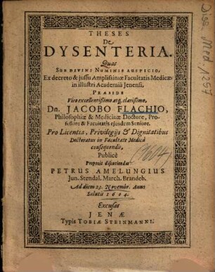 Theses De Dysenteria