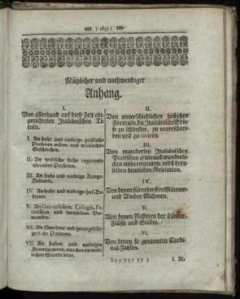 Nützlicher und nothwendiger Anhang.