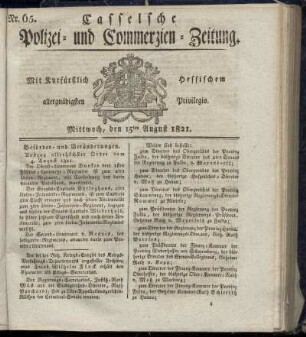 Nr. 65, Mittwoch den 15ten August. 1821