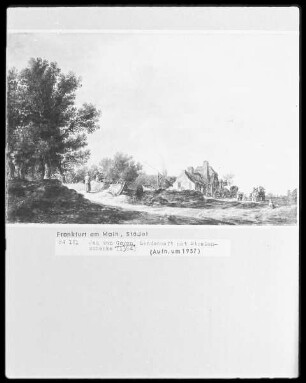 Landschaft mit Straßenschenke