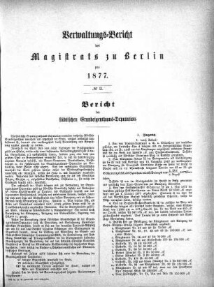 No. II. Bericht der städtischen Grundeigenthums-Deputation