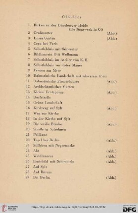 Ölbilder (Nr.1-29)